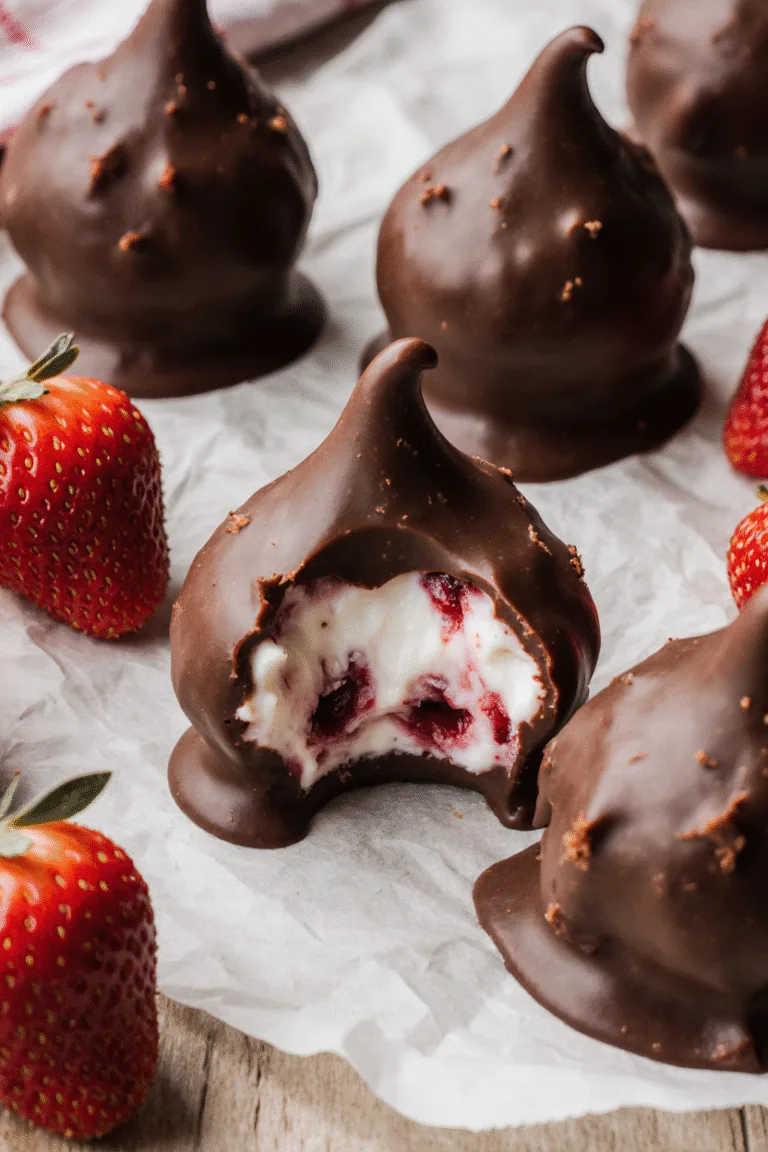 Chocolate Strawberry Frozen Yogurt Bites