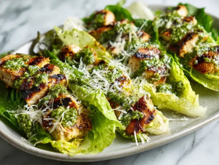 Delicious Pesto Chicken Lettuce Wraps