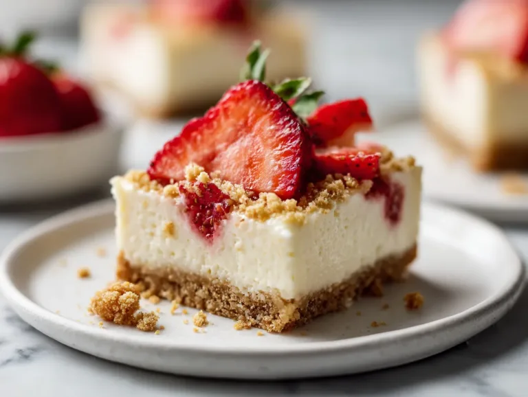 Irresistible No-Bake Strawberry Cheesecake Bars
