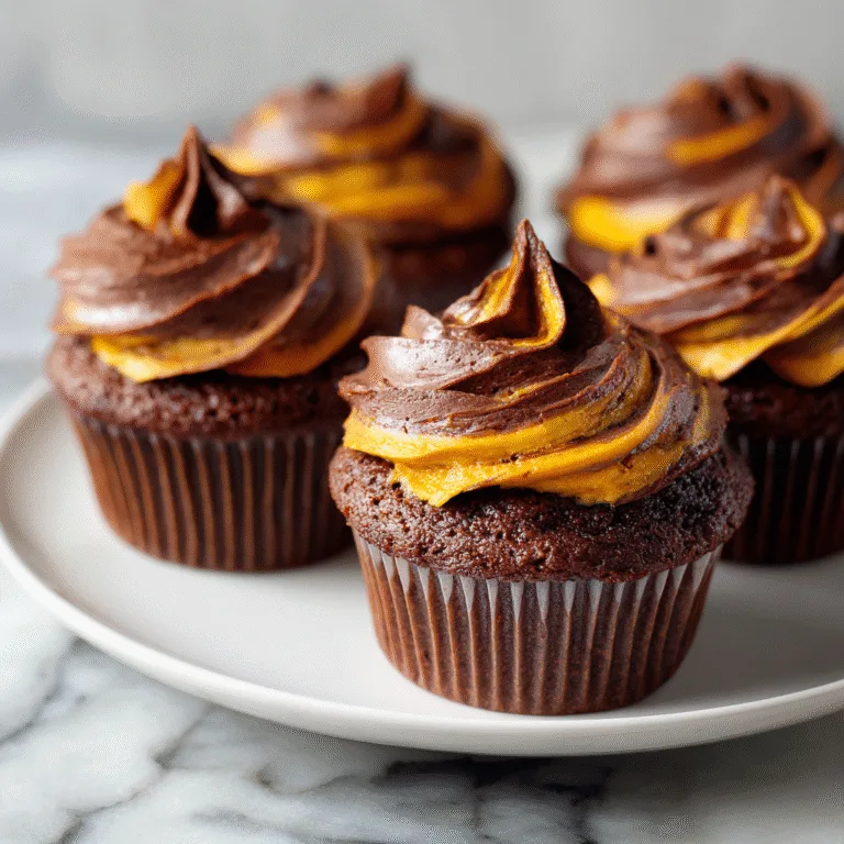 Chocolate Pumpkin Cupcakes – Rich, Moist, and Full of Fall Flavor