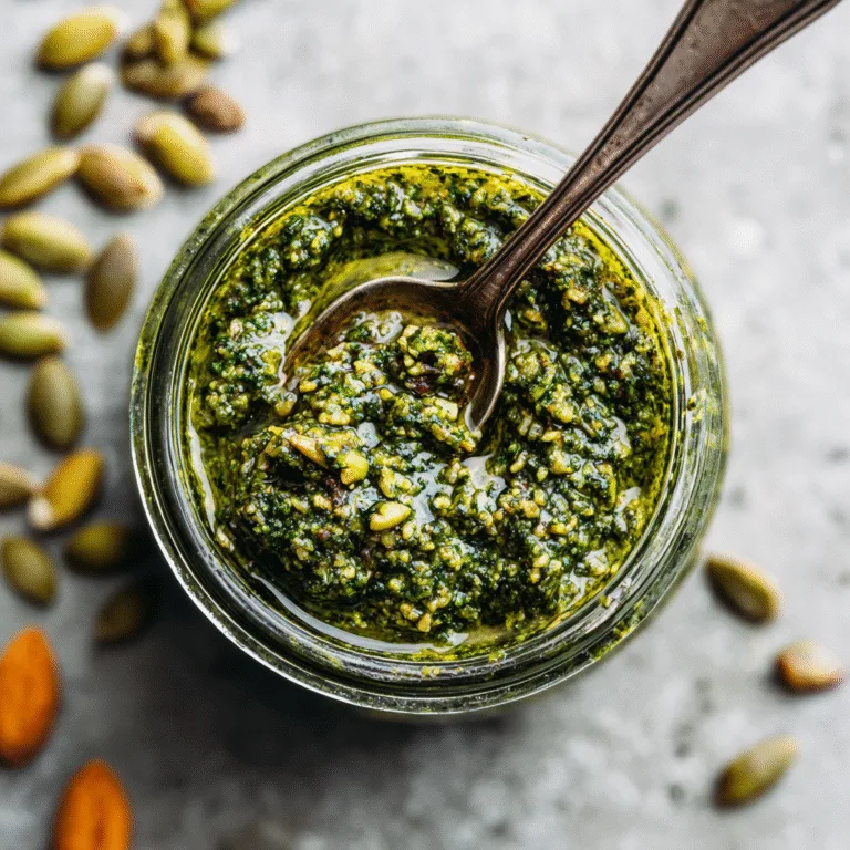 5-Minute Vegan Pumpkin Seed Pesto (Nut-Free, Dairy-Free, and Flavor-Packed)