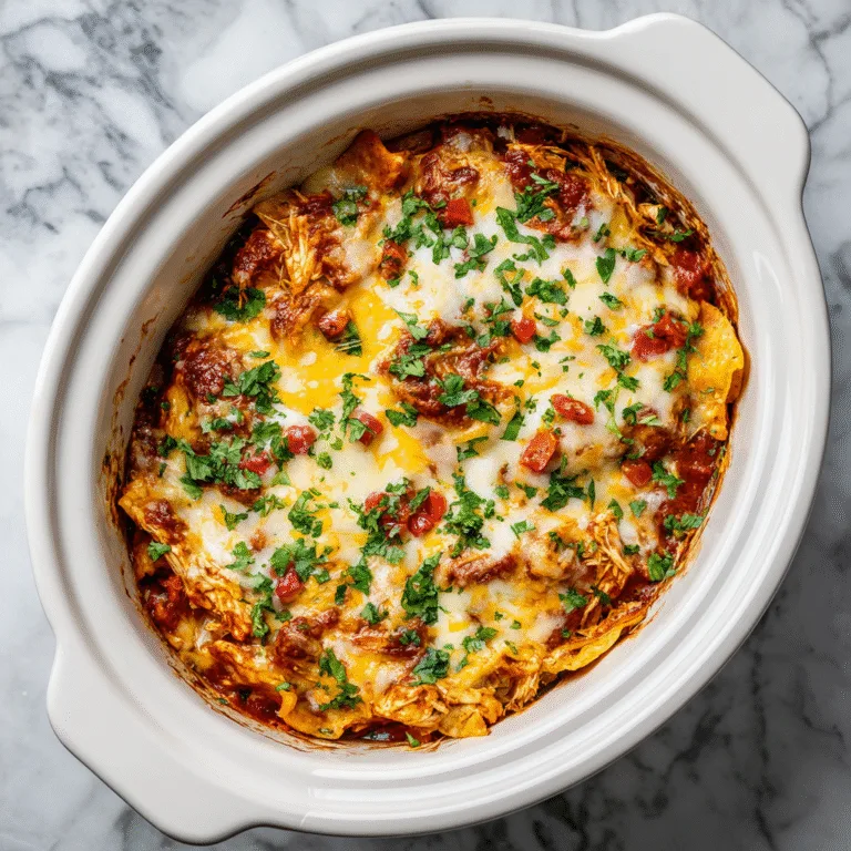 Slow Cooker Chicken Enchilada Casserole – Easy & Flavorful