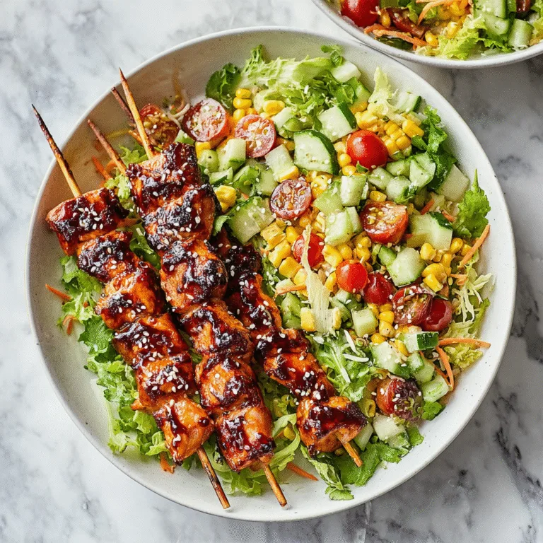 BBQ Chicken Skewer Salad (Fresh, Flavorful & Protein-Packed)