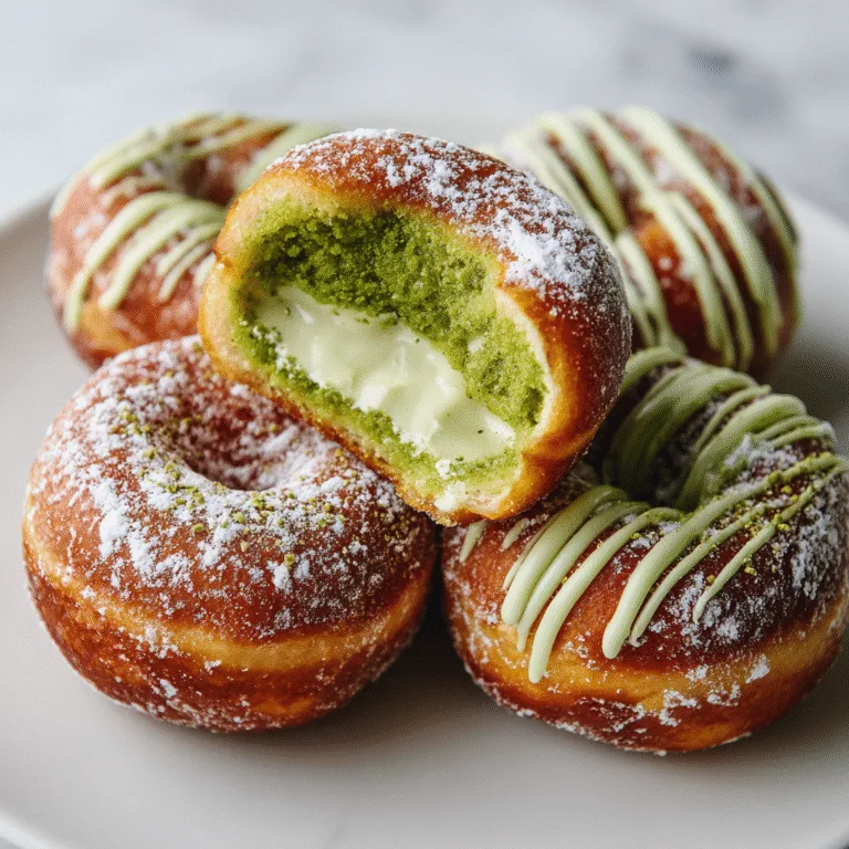 Matcha Cream-Filled Donuts – Light, Sweet, and Green Tea Goodness
