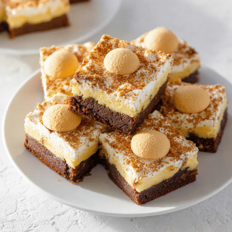 Banana Pudding Brownies – Layered, Creamy, and Irresistible