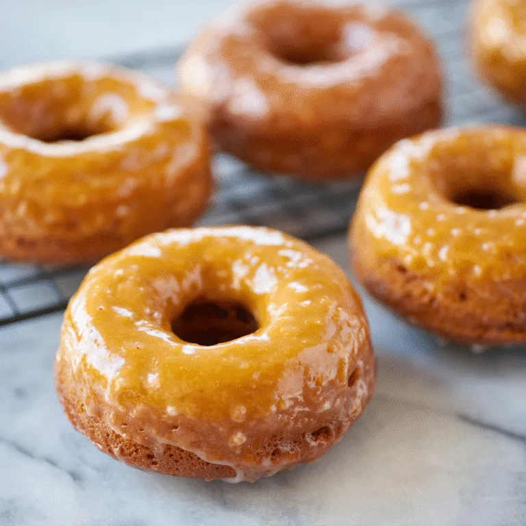 Baked Pumpkin Donuts with Maple Glaze – Soft, Spiced, and Irresistible