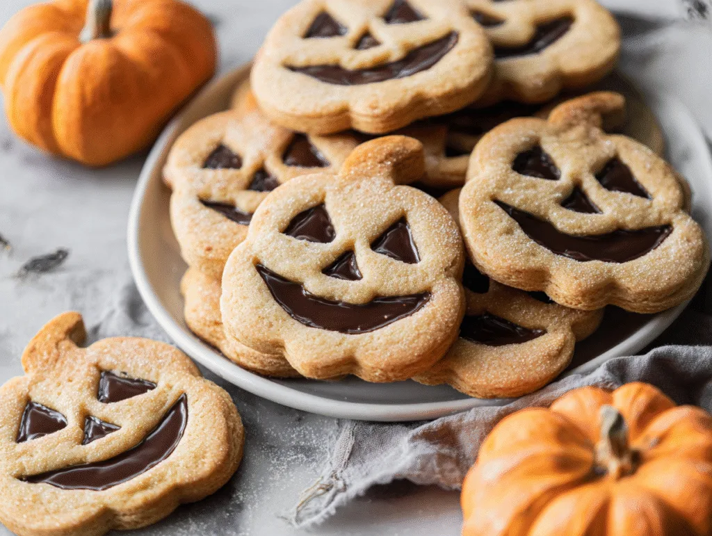 Jack-o'-lantern cookie decorating