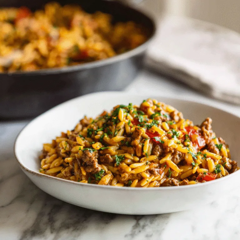 One Pot Ground Beef Orzo – The Ultimate Weeknight Dinner