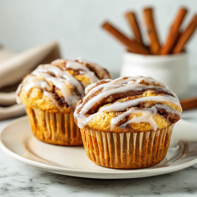Pumpkin Cinnamon Roll Muffins