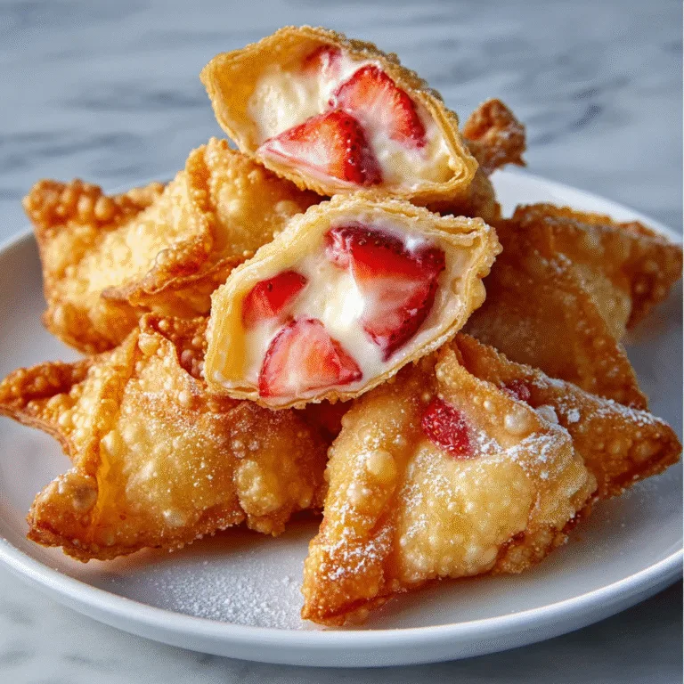 Deep-Fried Strawberry Cheesecake Wontons – Crispy, Creamy, Fruity Delight