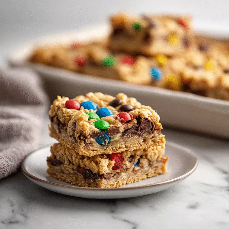 No Flour Monster Cookie Bars