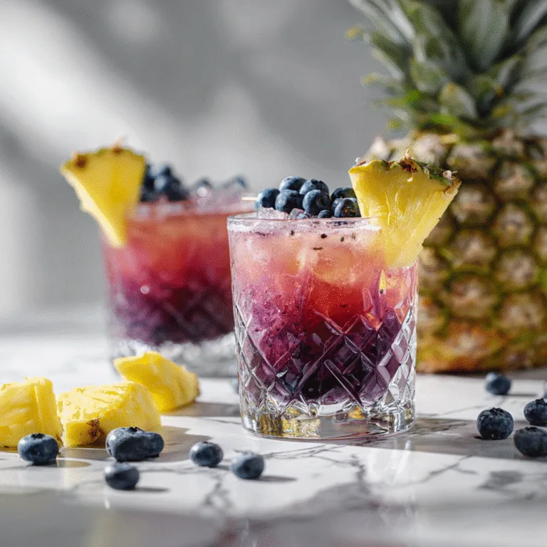 Refreshing Pineapple Blueberry Margarita – Tropical, Fruity, and Perfect for Parties