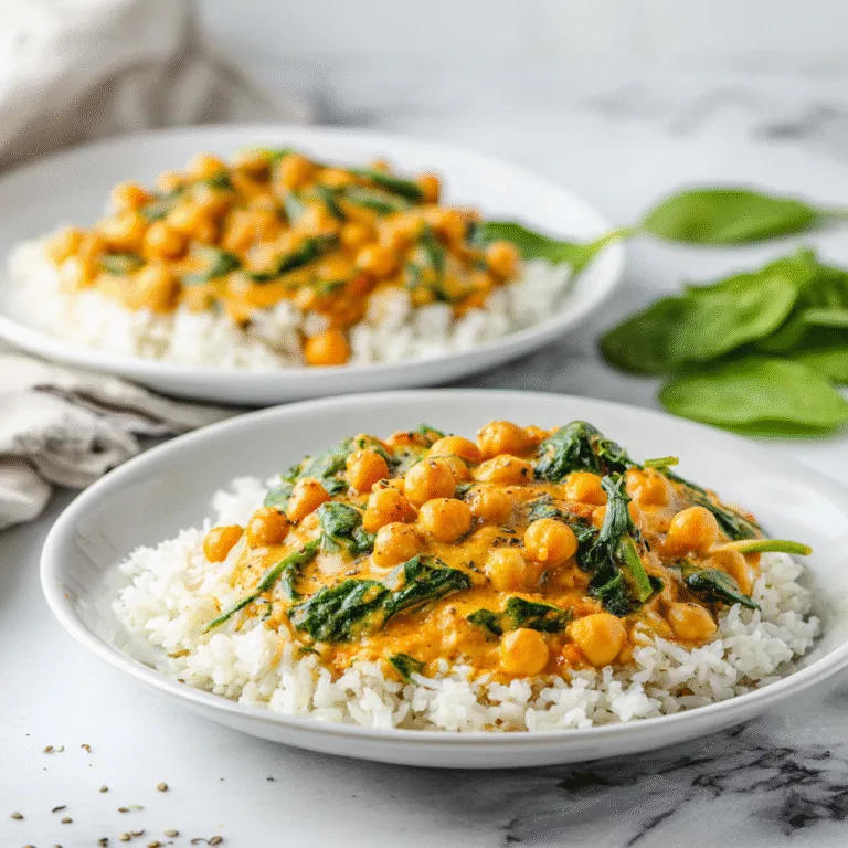 Creamy Chickpea Curry with Spinach and Rice: The Ultimate One-Pot Comfort Meal