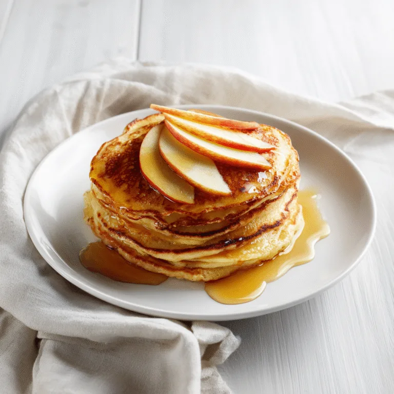 Apple Pie Pancakes with Vanilla Maple Syrup – Cozy Fall Breakfast Bliss