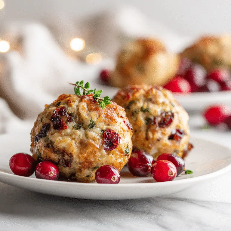 Festive Cranberry Turkey Stuffing Balls: The Perfect Holiday Appetizer