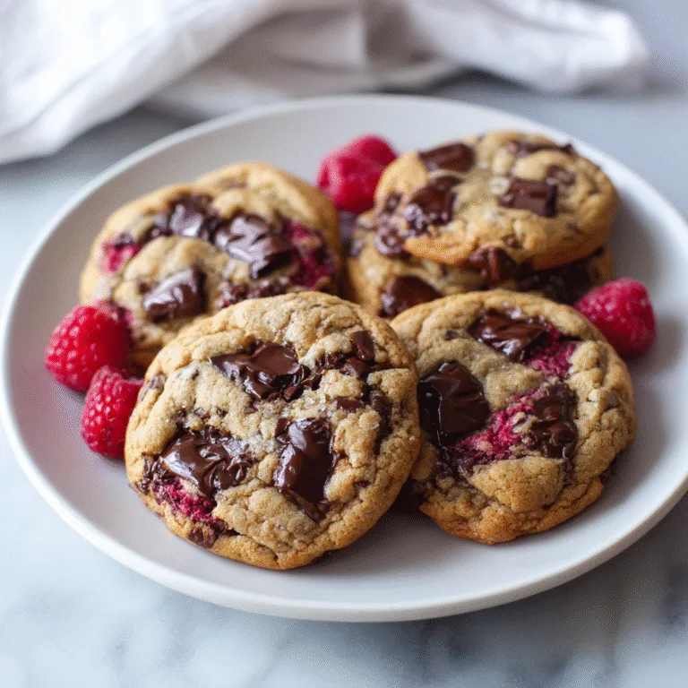 Gooey Raspberry Chocolate Chunk Cookies