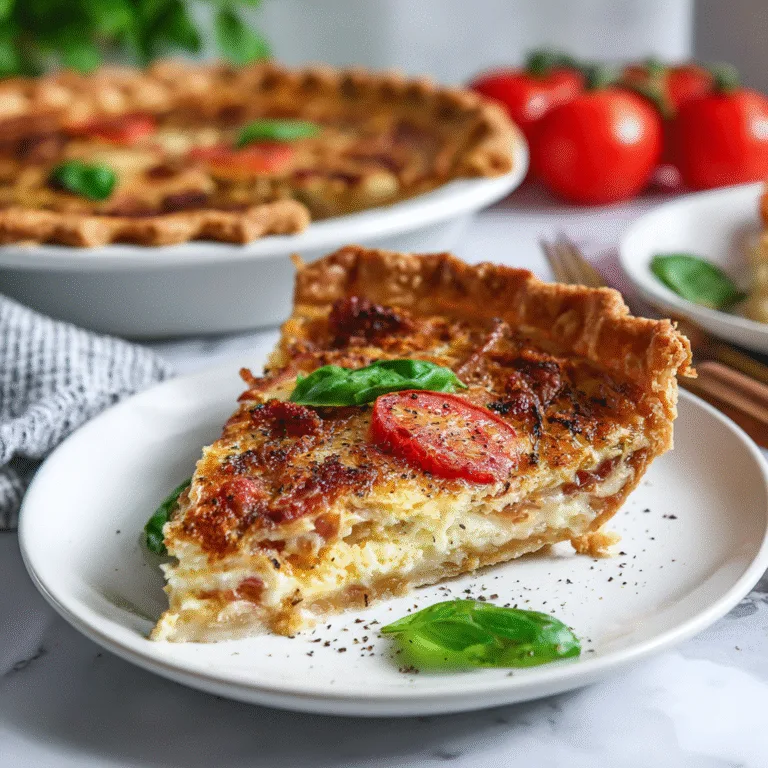 🥧 Bacon Onion Tomato Pie – A Southern Classic with a Comforting Twist