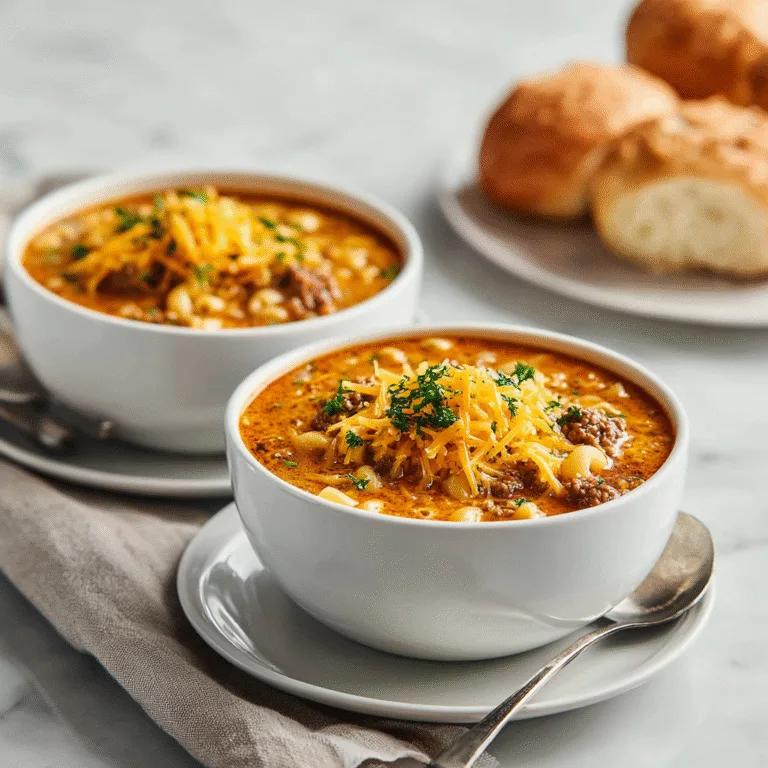 One-Pot Cheeseburger Macaroni Soup: A Comforting Family Favorite