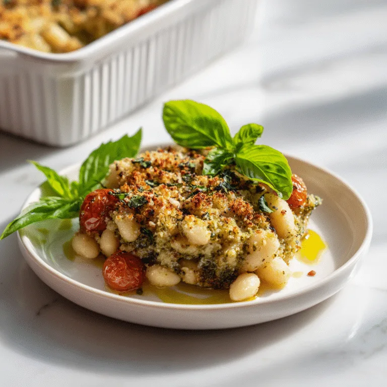 White Bean and Pesto Bake: A Comforting Vegetarian Dinner You’ll Crave