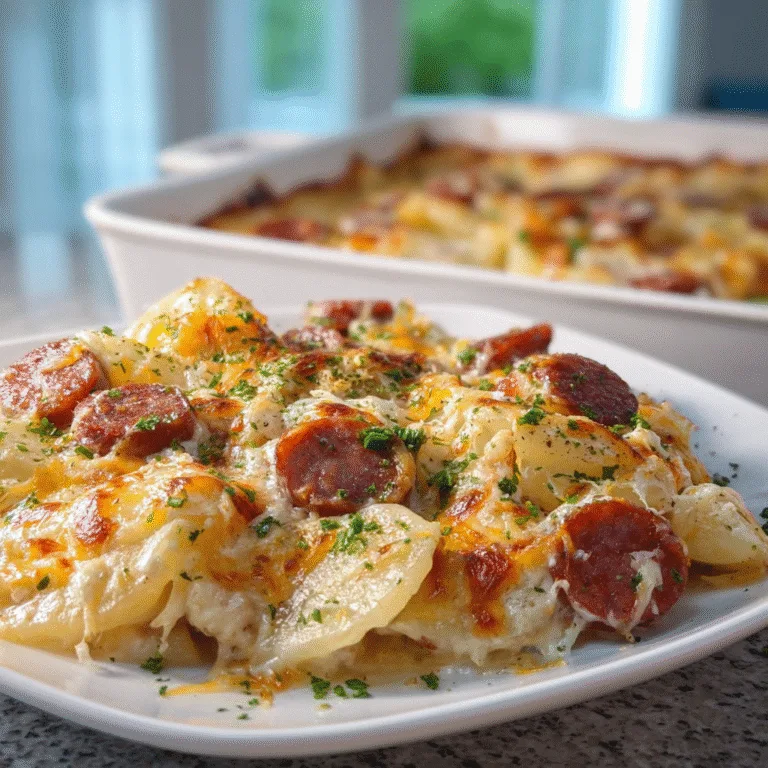 Easy Pierogi Sausage Casserole – A Comforting, Cheesy Dinner Everyone Loves