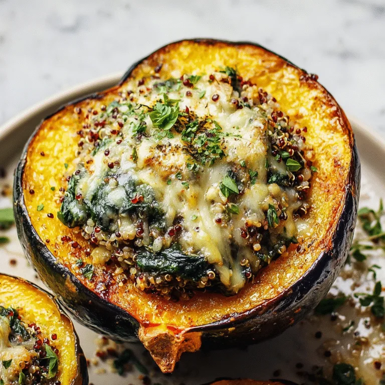 Cheesy Spinach-Stuffed Acorn Squash: A Cozy Fall Favorite