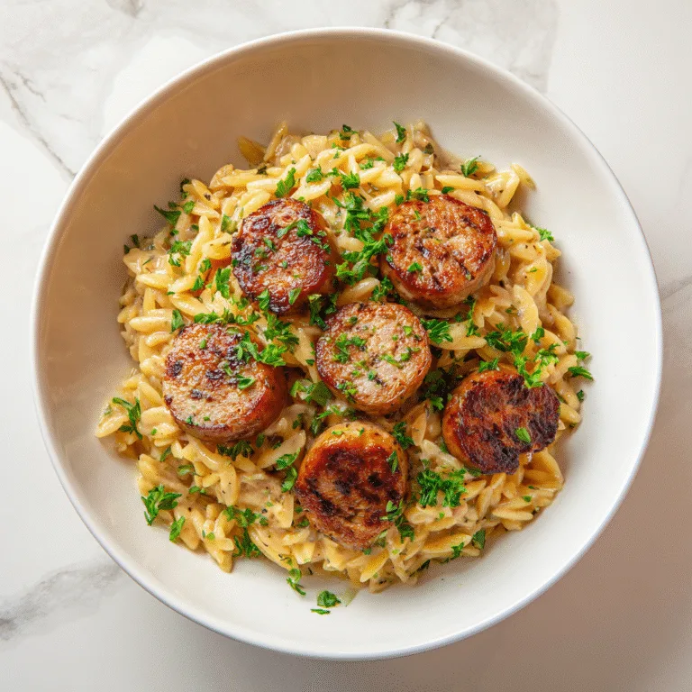 Creamy Chicken Sausage Orzo Skillet – A Comforting One-Pan Dinner
