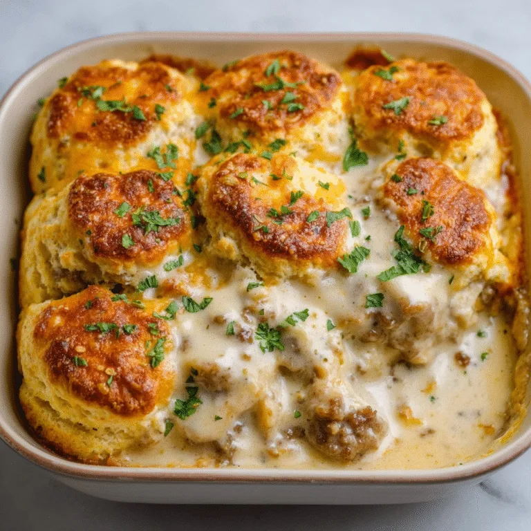 Easy Biscuits and Gravy Breakfast Casserole: Southern Comfort in Every Bite