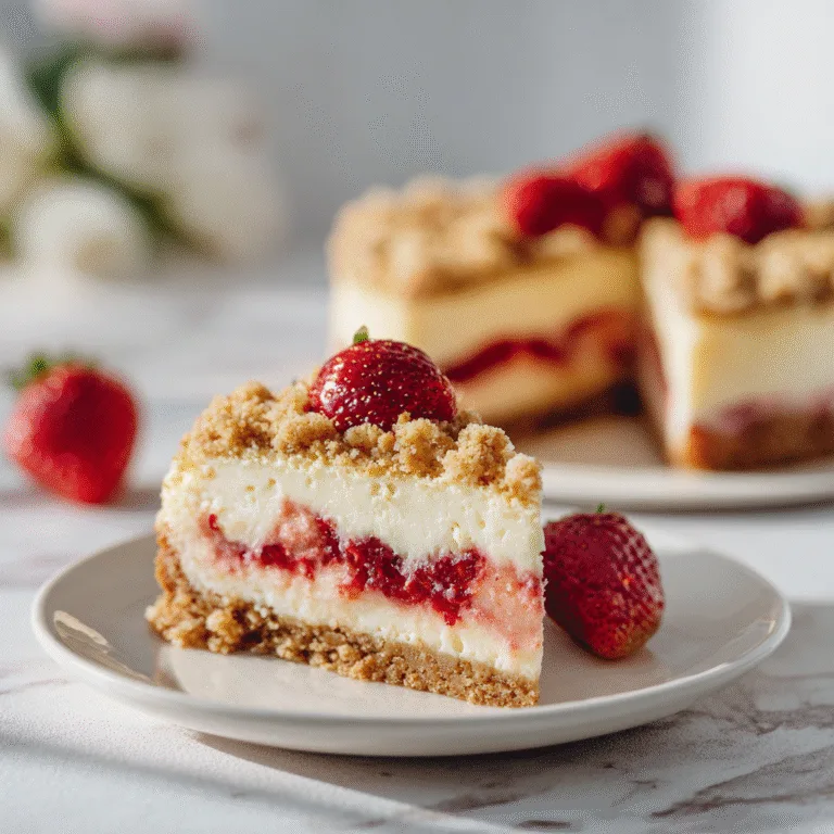 Strawberry Crumble Cheesecake: A Sweet and Fruity Delight