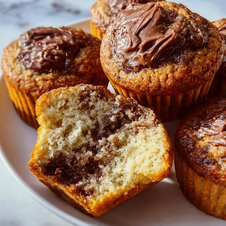 Nutella Banana Muffins – Moist, Chocolatey, and Irresistibly Easy