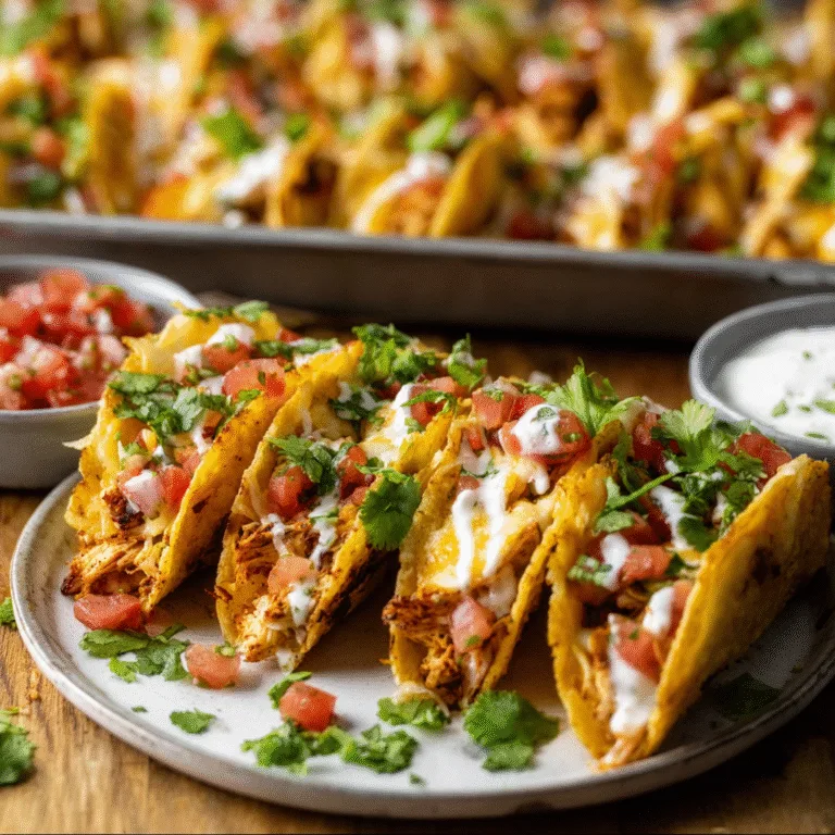 Mini Baked Chicken Tacos – Crispy, Cheesy, Bite-Sized Perfection