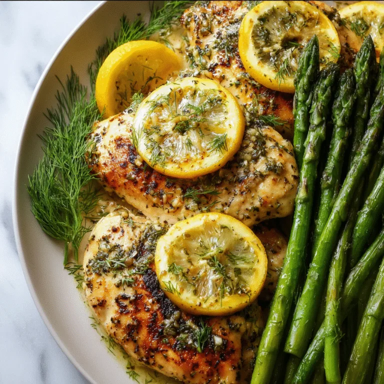 Lemon and Dill Butter Garlic Chicken with Asparagus