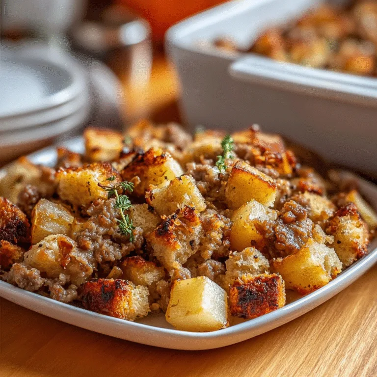 🍎 Apple Walnut Sausage Stuffing – The Ultimate Thanksgiving Side Dish