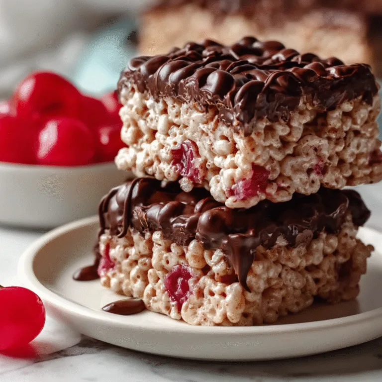 Decadent Chocolate Covered Cherry Rice Krispie Treats – A No-Bake Dessert Dream