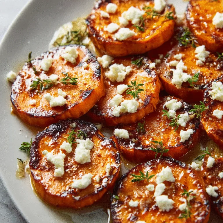 Roasted Sweet Potato Rounds with Honey & Feta – A Sweet, Savory, and Stunning Side
