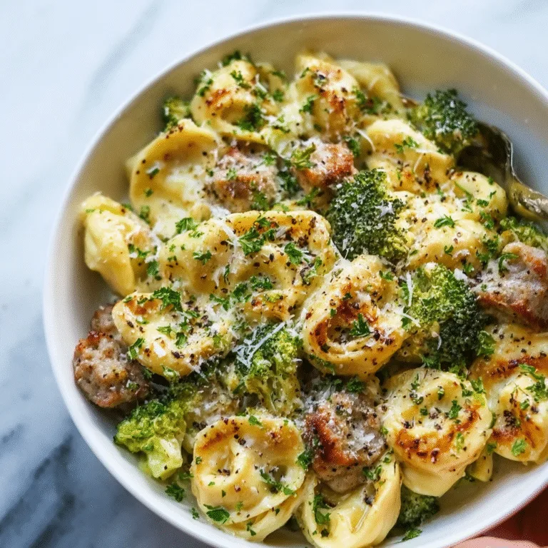 Creamy Garlic Parmesan Tortellini with Sausage and Broccoli – The Ultimate One-Pan Comfort Meal