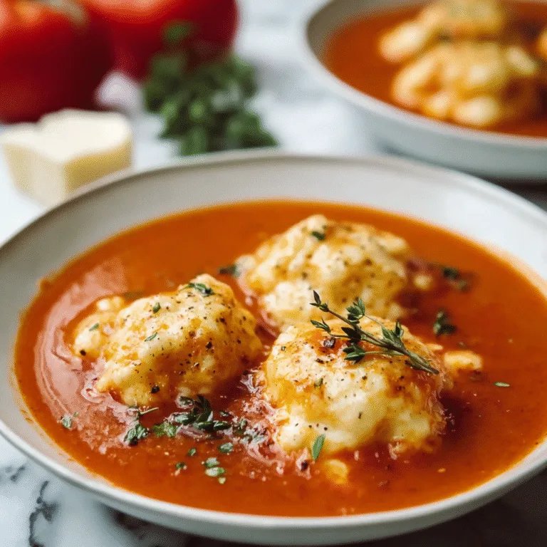 Tomato Soup with Cheese Dumplings – The Ultimate Cozy Comfort Bowl