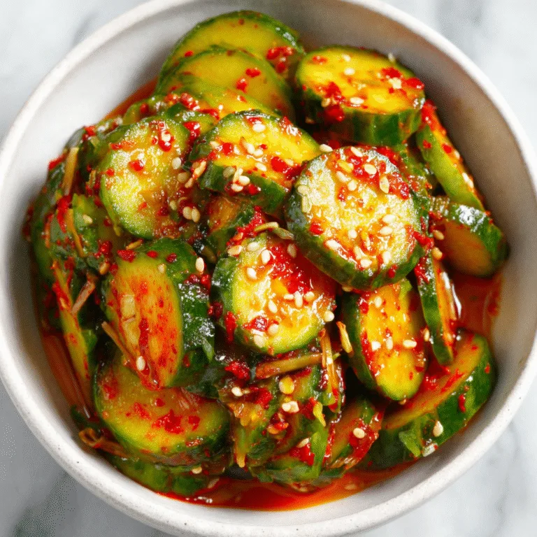 Quick Cucumber Kimchi (20 Minutes!) – Spicy, Crunchy, and Addictively Fresh