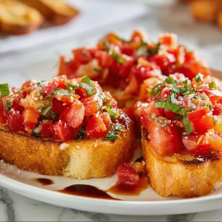 Authentic Italian Tomato Bruschetta with Garlic Parmesan Toasts – The Perfect Italian Appetizer