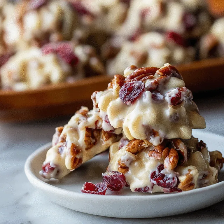 White Chocolate Cranberry Pecan Clusters – The Easiest No-Bake Holiday Candy