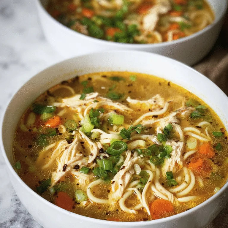 Ginger Garlic Chicken Noodle Soup – Comforting, Healing, and Full of Flavor