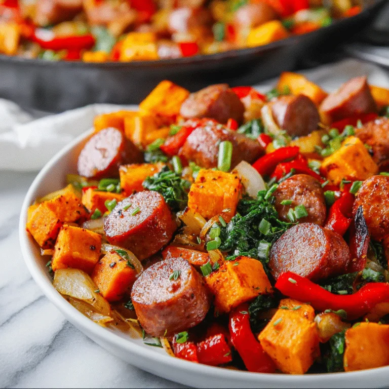 Smoked Sausage and Sweet Potato Stir Fry – A Flavor-Packed One-Pan Meal with Comfort in Every Bite