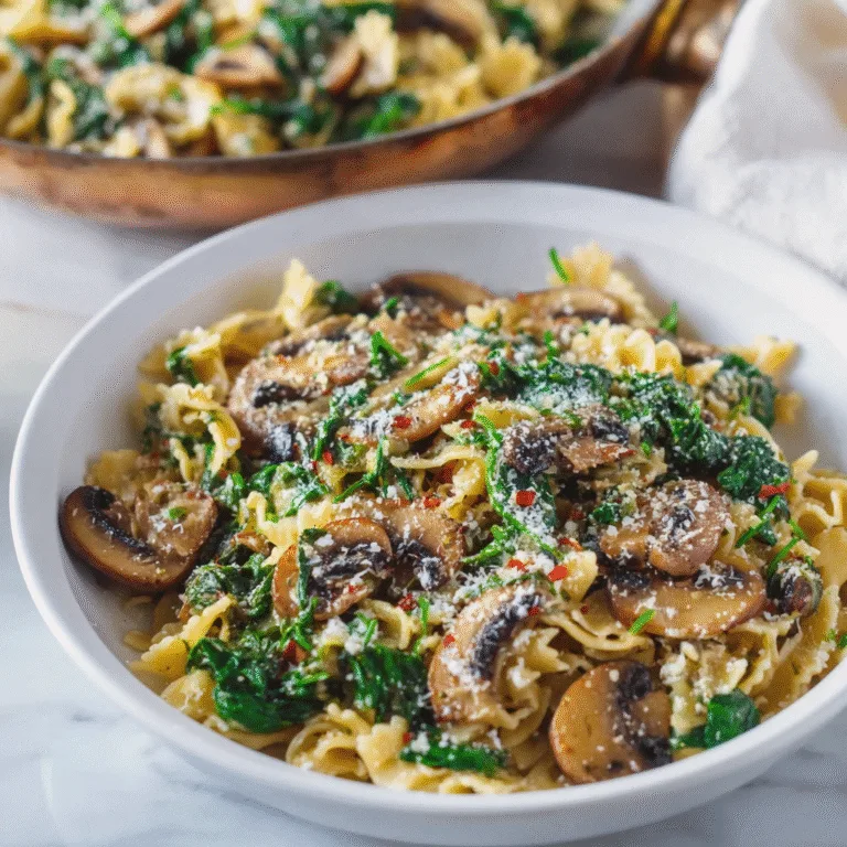 Parmesan Spinach Mushroom Pasta Skillet: A Creamy, Comforting One-Pan Dinner You’ll Make Again and Again