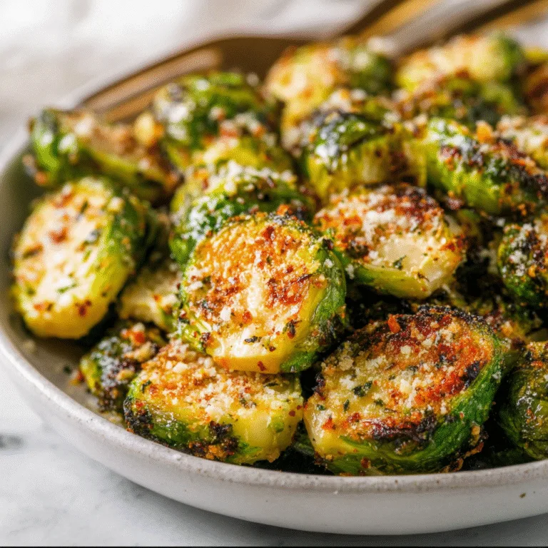 Garlic Parmesan Roasted Brussels Sprouts – Crispy, Flavorful, and Easy