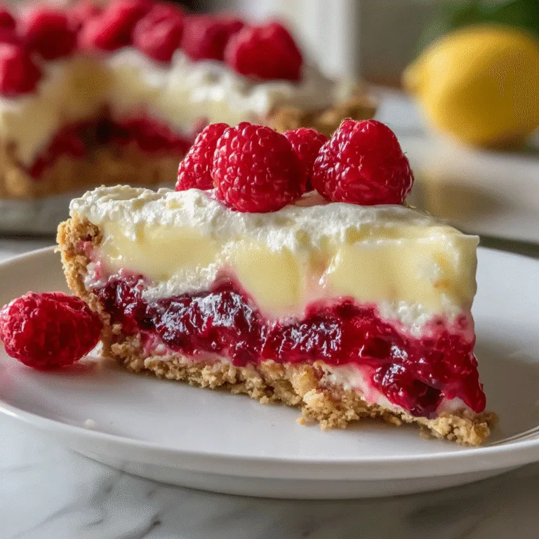 Lemon Raspberry Layered Pie — Bright, Creamy, and Perfect for Any Season