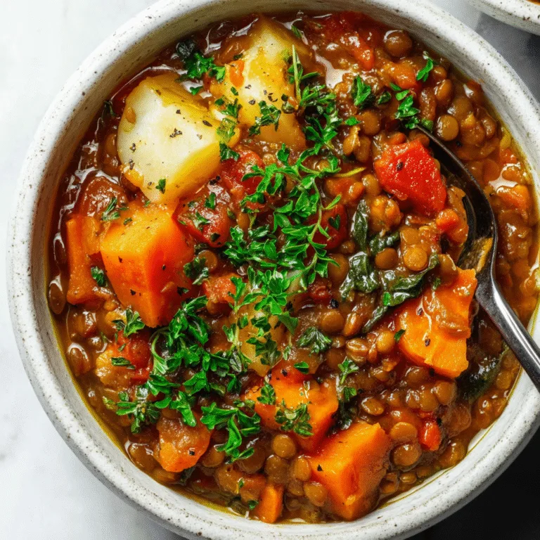 One-Pot Vegetable & Lentil Stew (Vegan)