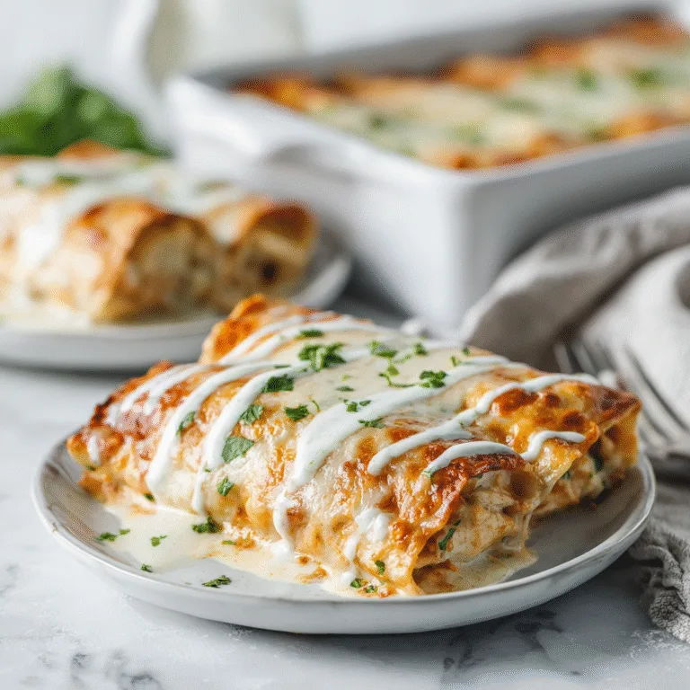 Creamy Chicken Enchiladas with Sour Cream White Sauce: The Ultimate Comfort-Food Dinner
