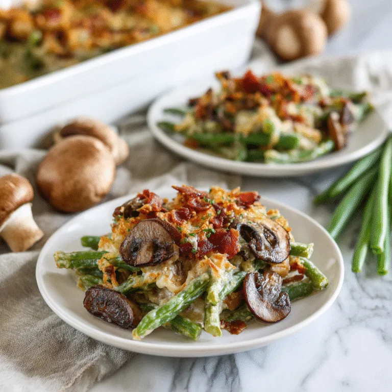 Classic Green Bean Casserole with Bacon and Mushrooms: The Ultimate Comfort Side Dish for Every Occasion