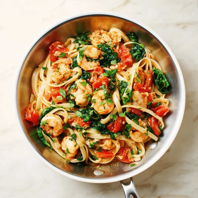 Tomato Spinach Shrimp Pasta – A Vibrant, Flavor-Packed Weeknight Dinner Your Family Will Request Again and Again