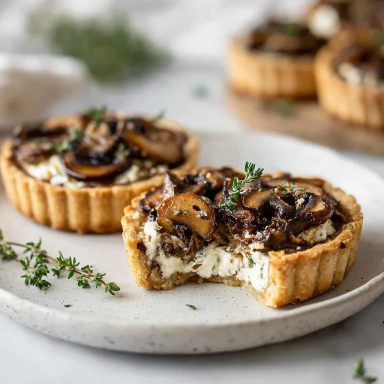 Mushroom, Shallot & Herbed Goat Cheese Tarts: An Elegant Savory Bite for Any Occasion