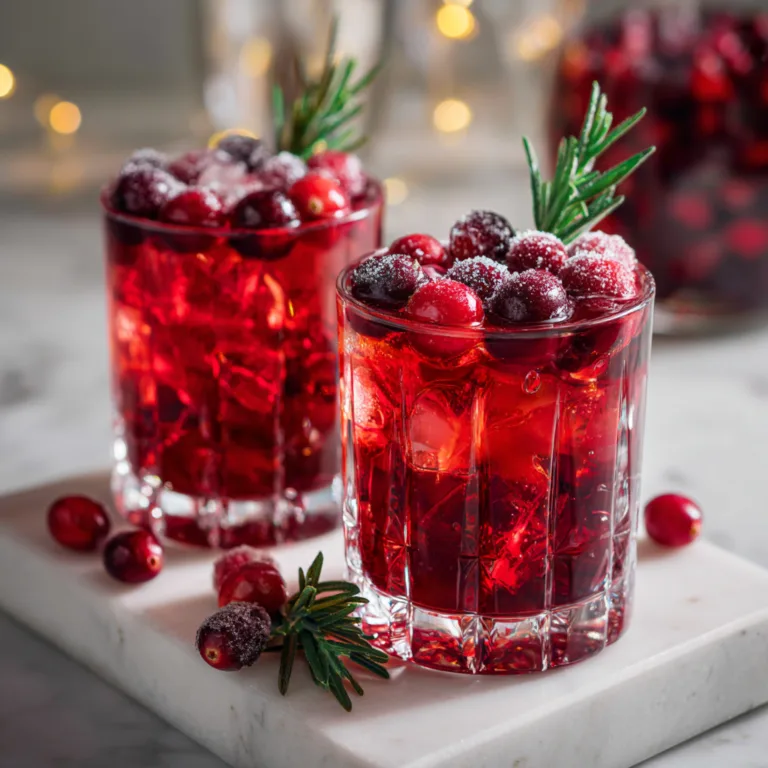 Festive Christmas Punch with Cranberries and Pomegranate